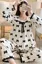 White Bow Print Round Neck Co-Ord Set