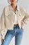 Beige Button Down Crop Shacket