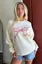 Off White Bow Print Crew Neck Sweatshirt