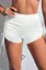 White High-Rise Ruched Sports Shorts