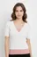 White Solid V-Neck Top