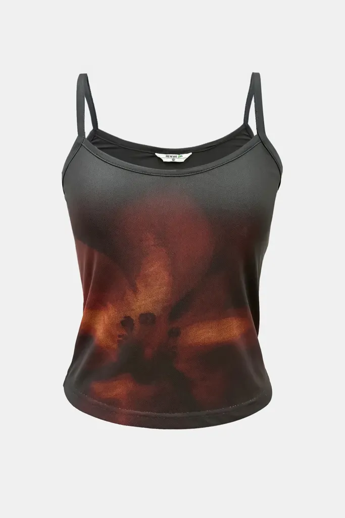 Black Floral Scoop Neck Top - Image 1