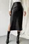 Black High-Rise Slit PU Skirt