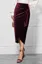 Wine High Rise Wrap Midi Skirt
