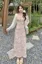 Light Pink Floral Sweetheart Maxi Dress