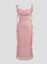 Pink Ruffled Knit Midi Dress