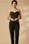 Black Sweetheart Neck Crop Top