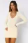 Off White Ruched Bodycon Mini Dress