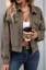 Khaki Houndstooth Buttoned Shacket