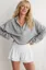 Light Grey Solid Hood Neck Sweatshirt