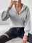 Grey Solid Zip Collar Sweater