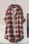 Red Plaid Oversized Button Down Shirt