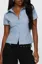 Blue Pinstripe Fitted Button Down Shirt
