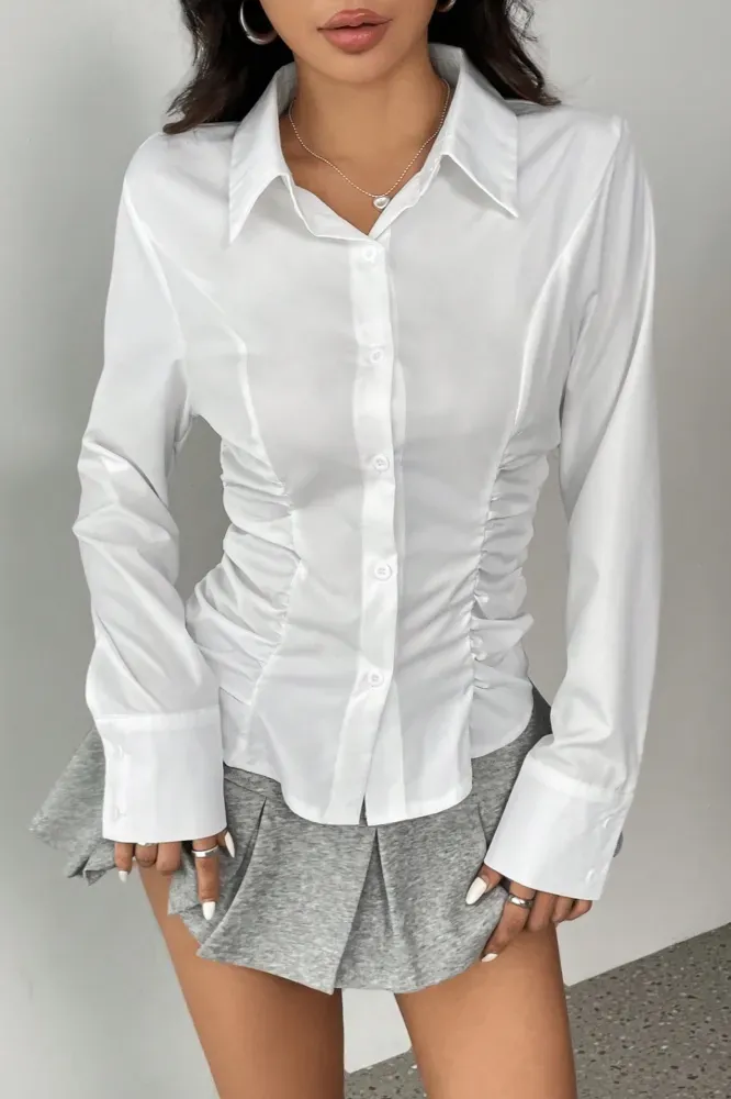 White Fitted Button Down Shirt