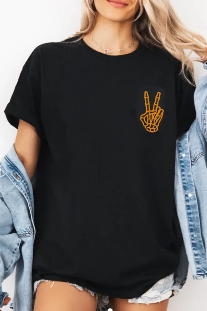 Black Graphic Crew Neck T-Shirt - Image 1