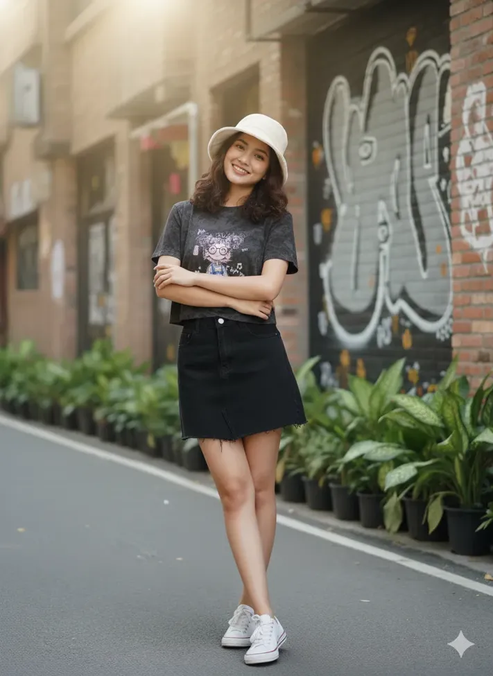 Dark Grey Graphic Print Crew Neck Tshirt - Image 1