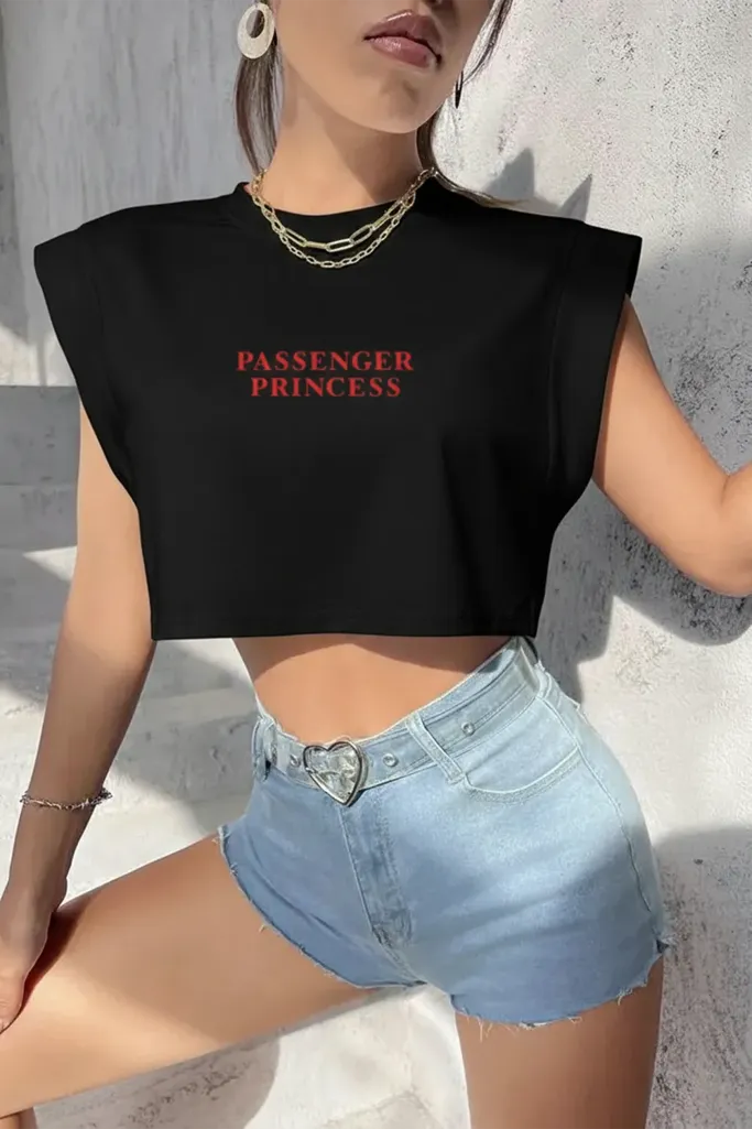 Black Typography Crew Neck T-Shirt - Image 1