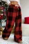 Red Plaid Mid Rise Lounge Pants