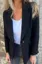 Black Solid Lapel Collar Blazer