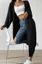 Black Solid Open Front Shrug