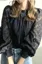 Black Lace Mock Neck Top