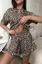 Black Leopard Print Ruffle Co-Ord Set