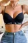Black Plunge Neck Underwire Bra