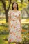 Off White Scoop Neck Floral Midi Dress