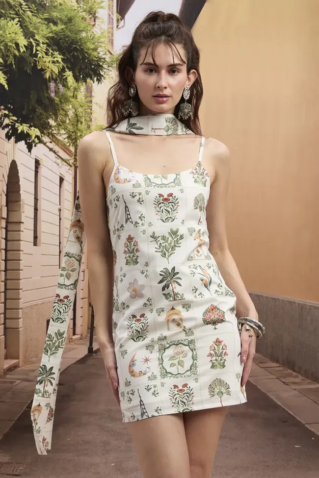 ethnic mini dress Ethnic Print Elastic Waist Babydoll Mini Dress  Likemychoice