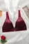 Wine Solid V-Neck Bra