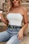 White Solid Tube Neck Top