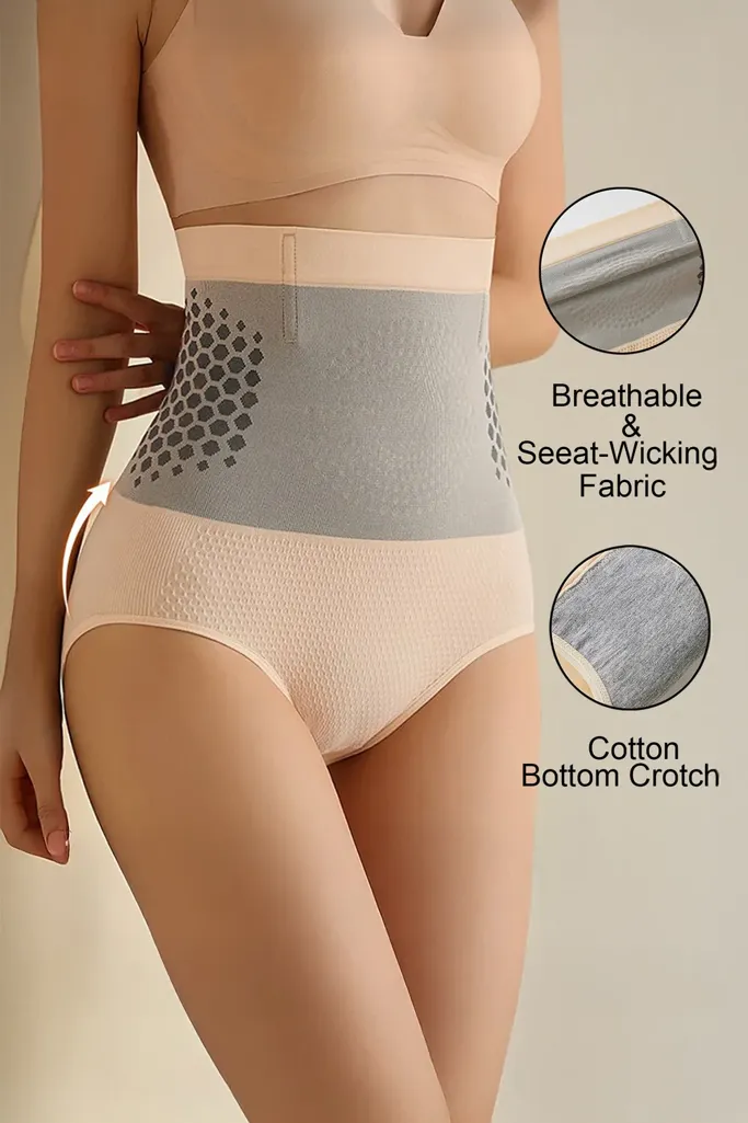 Beige Solid Shapewear Underwear - Image 1
