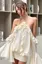Cream Ruffled Halter Neck Mini Dress