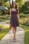 Dark Purple Square Neck Ruched Mini Dress