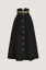 Black Solid Buttoned Maxi Skirt