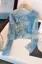 Light Blue Abstract Round Neck Top