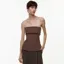 Brown Solid Tube Neck Top