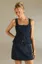 Dark Blue Square Neck Denim Top