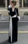 Black Collared Tie-Up Maxi Dress