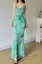 Mint Green Draped Cowl Neck Maxi Dress