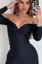 Black Off-Shoulder Sweetheart Mini Dress