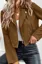 Brown Crop Zipper Jacket