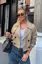 Beige Lapel Collar Crop Jacket