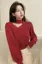 Red Solid Choker Cut-Out Sweater