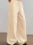 Beige Tieup Wide Leg Pants