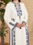White Geometric Band Collar Maxi Dress