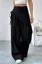 Black Solid Wrap Mid Rise Pants