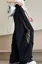 Black Solid Mid Rise Lace Insert Pants