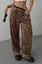 Brown Leopard Print Mid Rise Pants