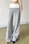 Grey Solid Mid Rise Pants